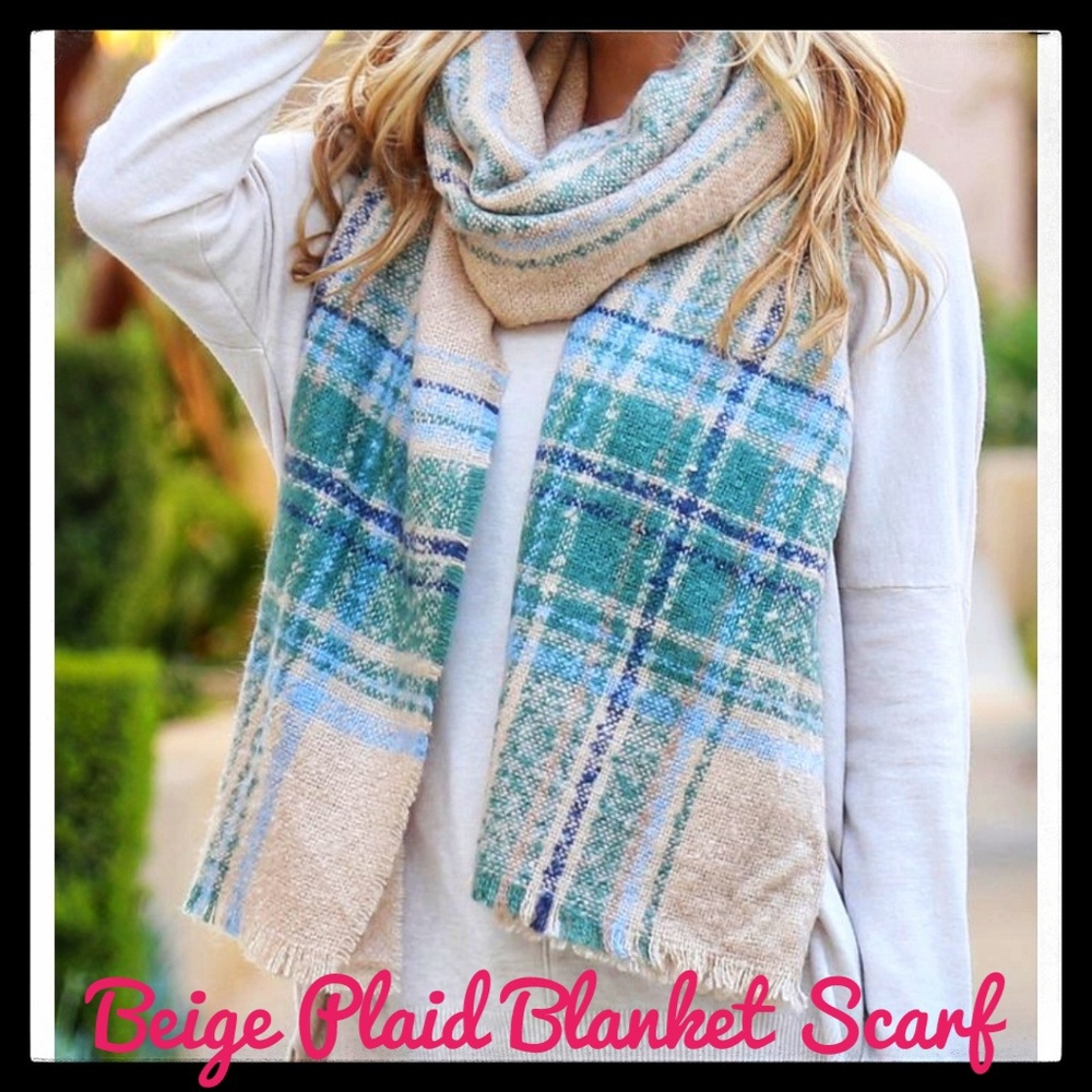 Scarf Beautiful Beige Blanket, NIP